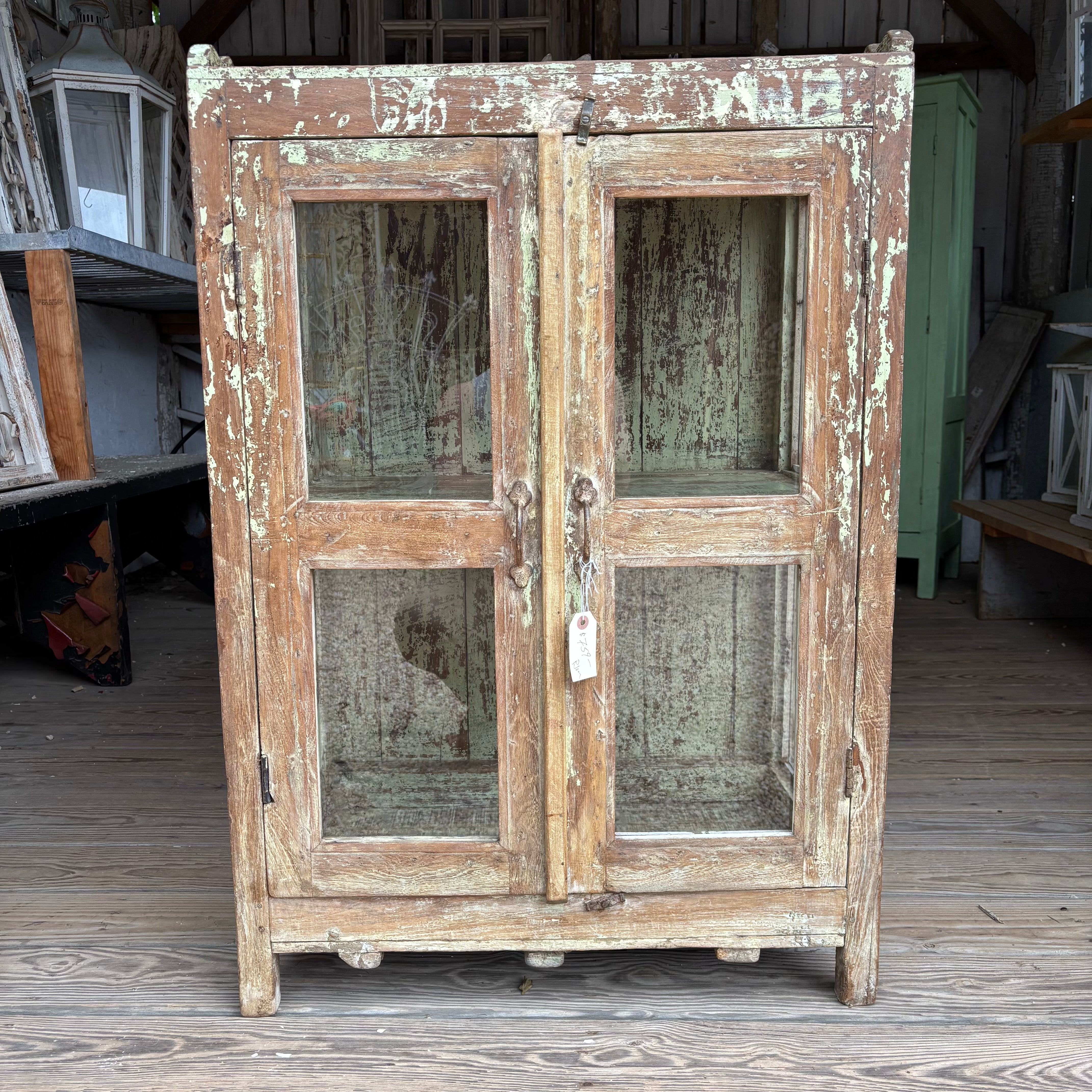 Distressed Glass Cabinet – Lucketts Store
