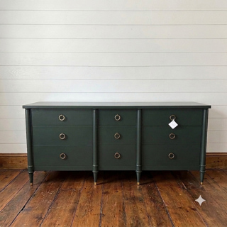 dark green dresser SwayLiving Reagan 6 Drawer Deep Adjustable levelers for uneven floors Dark Green Dresser Makeover -