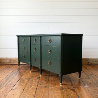 Green Laquered Nine Drawer Dresser-NEW PICS ADDED!!