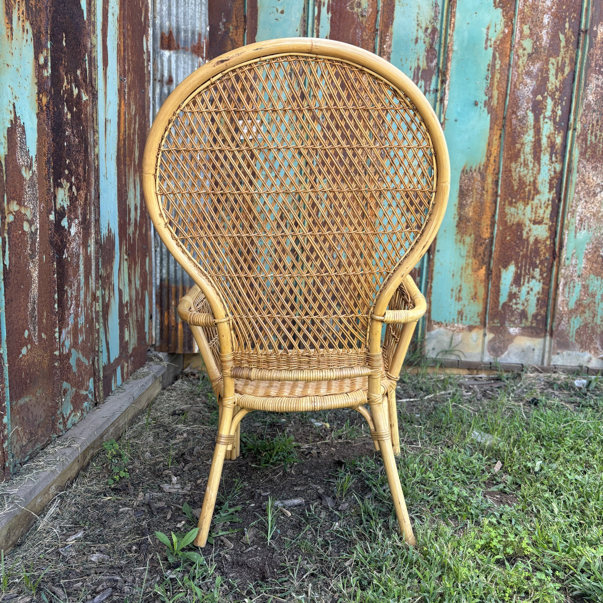 Rattan high back chair hotsell